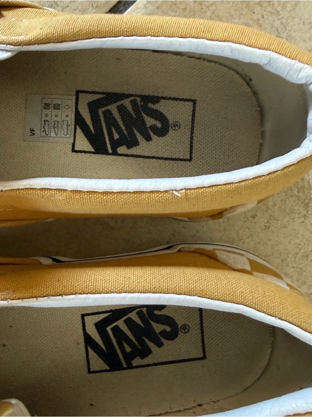 Vans Checkerboard Slip-On Mustard White Size 7.5 Women - Picture 3 of 9